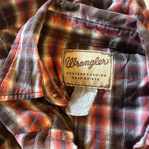 Wrangler western fashion snap front plaid blouse size M - Picture 3 of 7